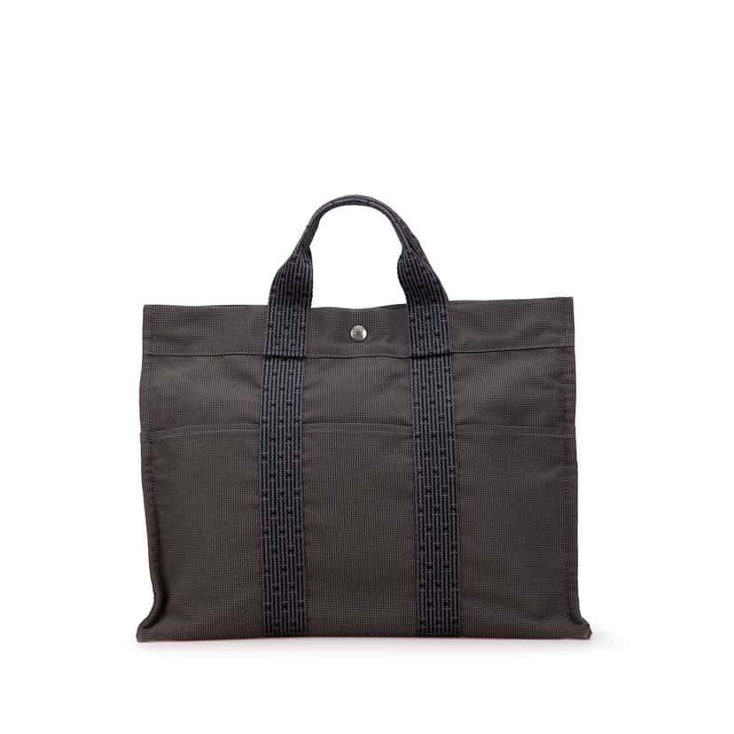 Hermès Canvas Herline MM Grey Canvas Good condition - Front View