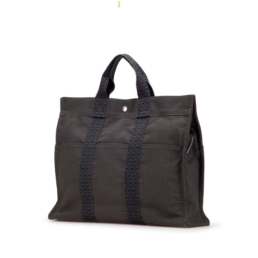 Hermès Canvas Herline MM Grey Canvas Good condition - Back View