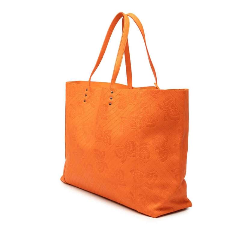 Bottega Veneta Nappa Intrecciomirage Butterfly Tote Orange Leather Good condition - Back View