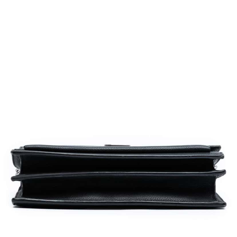 Saint Laurent Medium Grained Calfskin Monogram Sunset Crossbody Black Leather Good condition - Inside View
