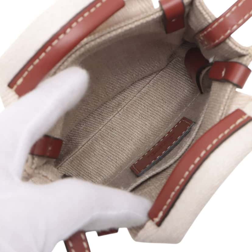 Chloé Nano Canvas Woody Satchel Brown Canvas Good condition - Inside View