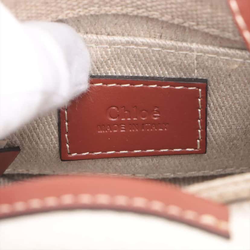 Chloé Nano Canvas Woody Satchel Brown Canvas Good condition - Box View