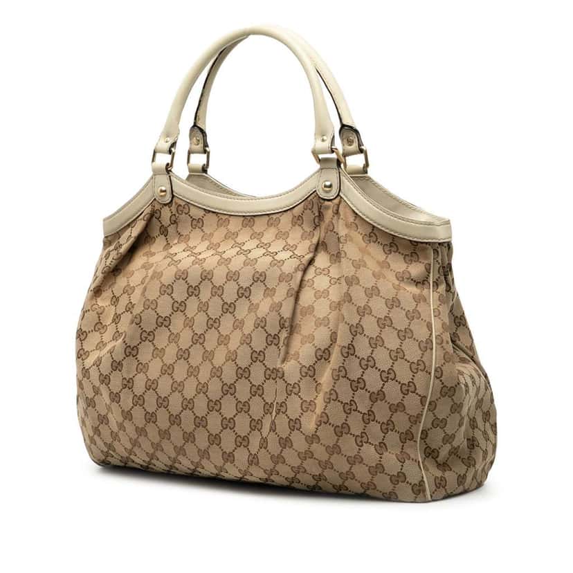 Gucci Large GG Canvas Sukey Tote Brown Canvas Good condition - Back View