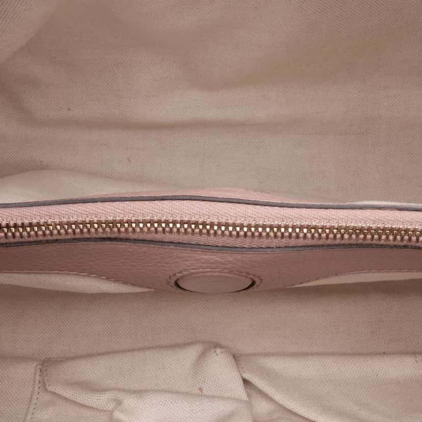 Gucci Medium Calfskin Bamboo Shopper Satchel Pink Leather Good condition - Model View