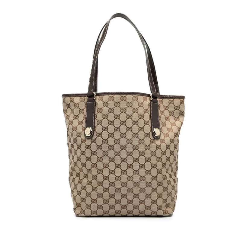 Gucci GG Canvas Charmy Tote Brown Canvas Good condition - Front View