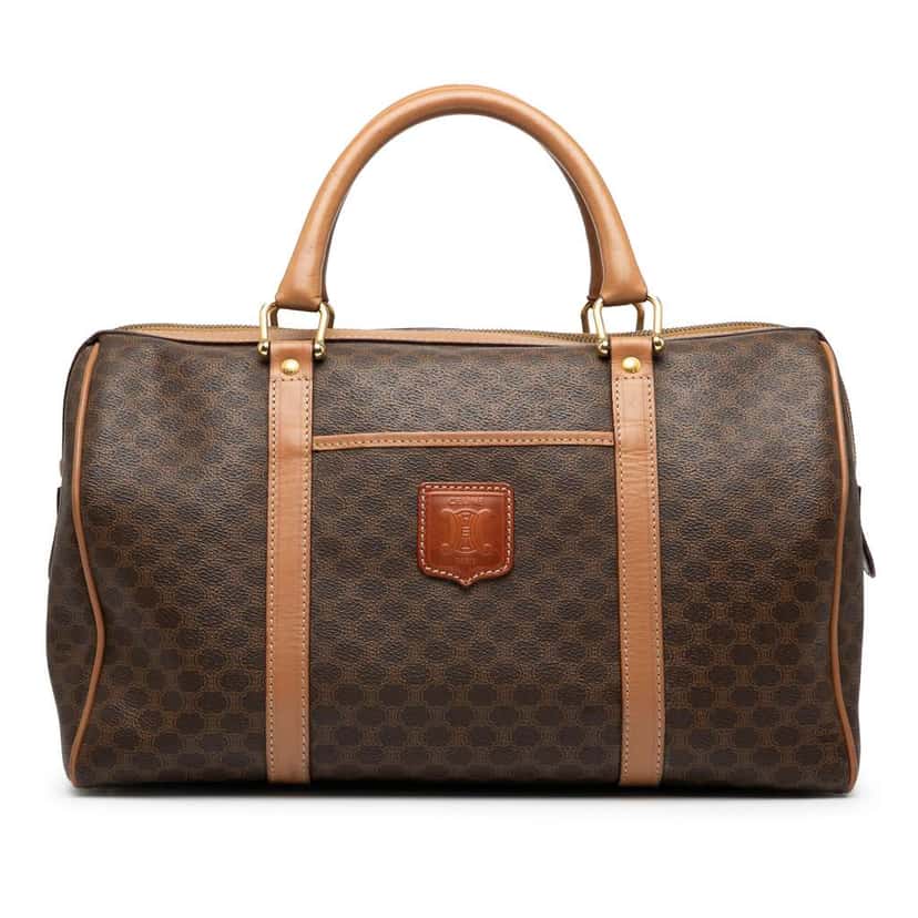 Celine Macadam Coated Canvas Boston Bag Brown Canvas Good condition - Front View