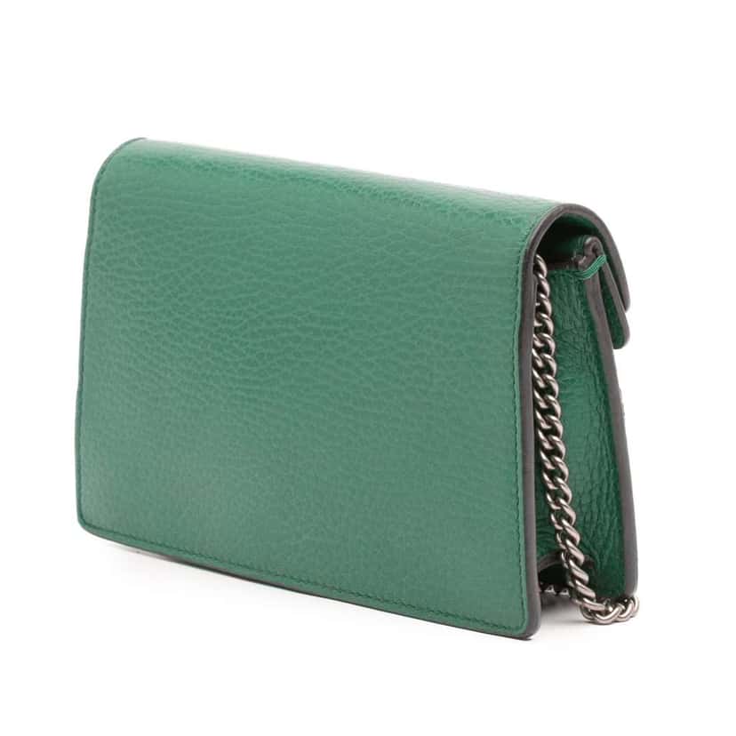 Gucci Mini Leather Dionysus Crossbody Green Leather Good condition - Back View