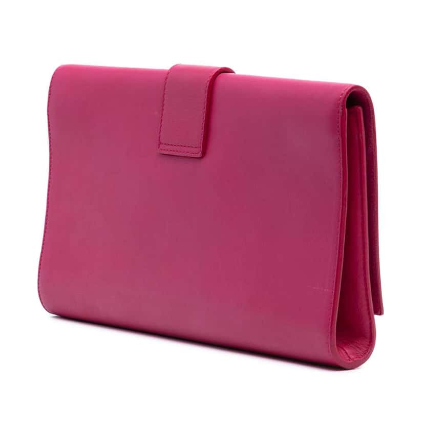 Saint Laurent Leather Chyc Ligne Clutch Pink Leather Good condition - Back View