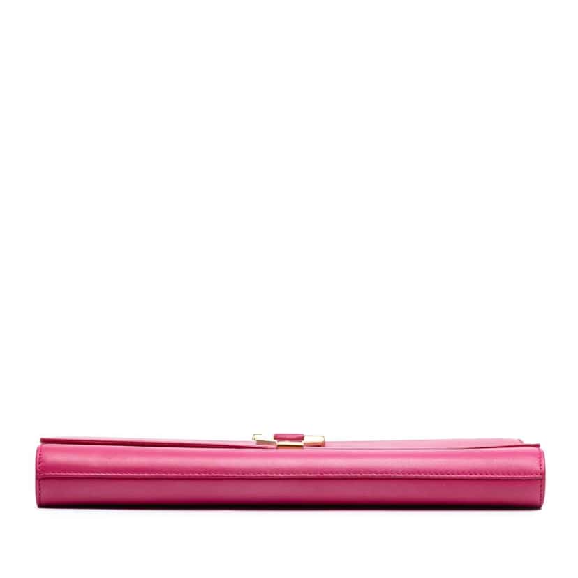 Saint Laurent Leather Chyc Ligne Clutch Pink Leather Good condition - Inside View
