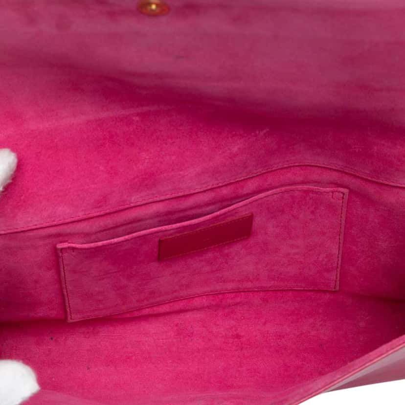 Saint Laurent Leather Chyc Ligne Clutch Pink Leather Good condition - Model View