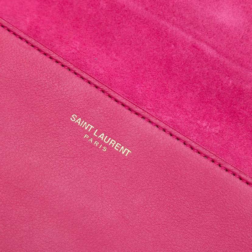 Saint Laurent Leather Chyc Ligne Clutch Pink Leather Good condition - Box View
