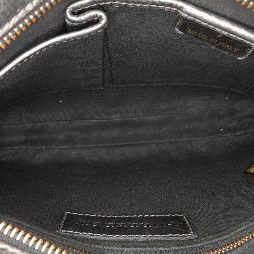 Burberry Shimmer Check Coated Canvas Crossbody Silver Canvas Good condition - Model View