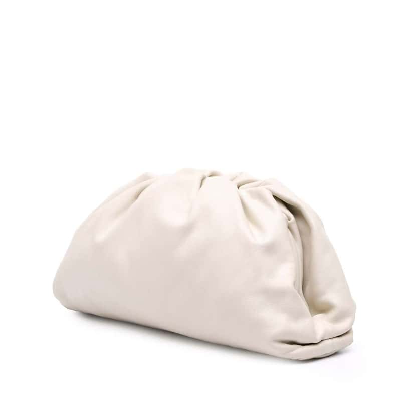 Bottega Veneta Lambskin The Pouch White Leather Good condition - Back View