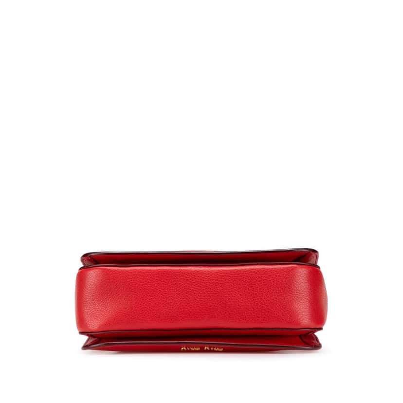 Miu Miu Goatskin Madras Satchel Red Leather Good condition - Inside View