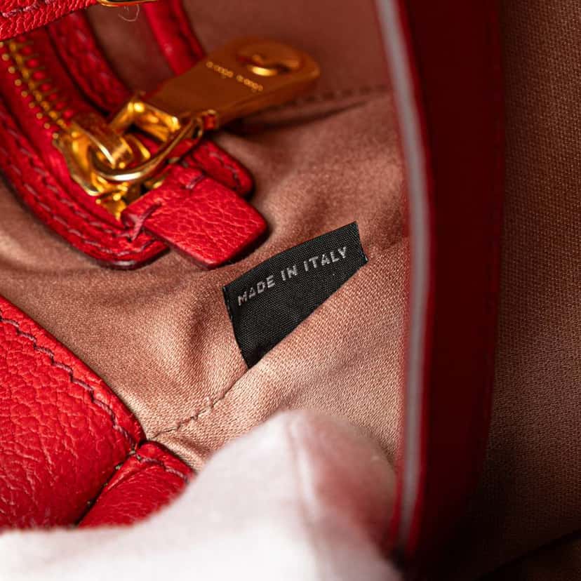 Miu Miu Goatskin Madras Satchel Red Leather Good condition - Box View