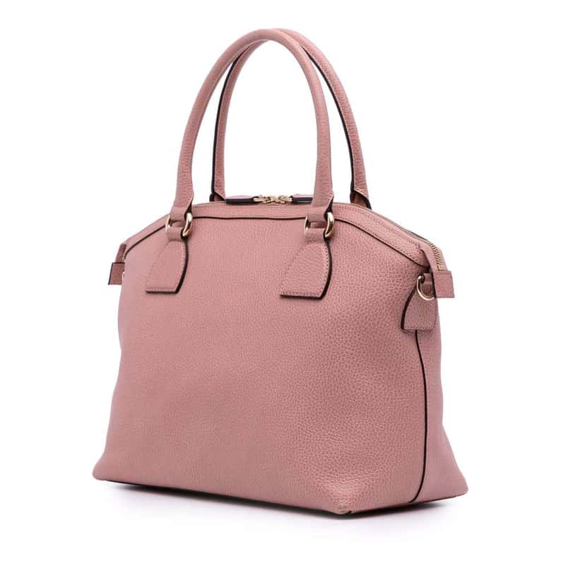 Gucci Medium Leather GG Charm Dome Satchel Pink Leather Good condition - Back View