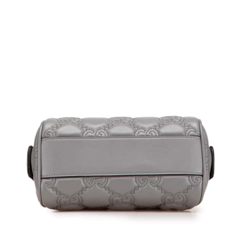 Gucci Mini GG Matelasse Leather Marmont Satchel Grey Leather Good condition - Inside View