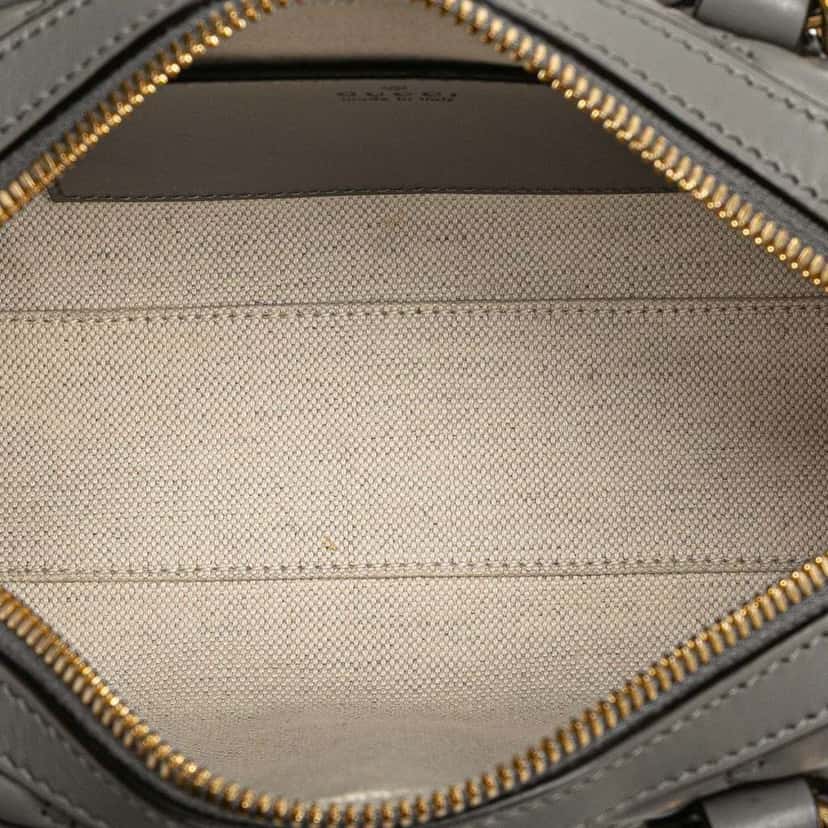 Gucci Mini GG Matelasse Leather Marmont Satchel Grey Leather Good condition - Model View