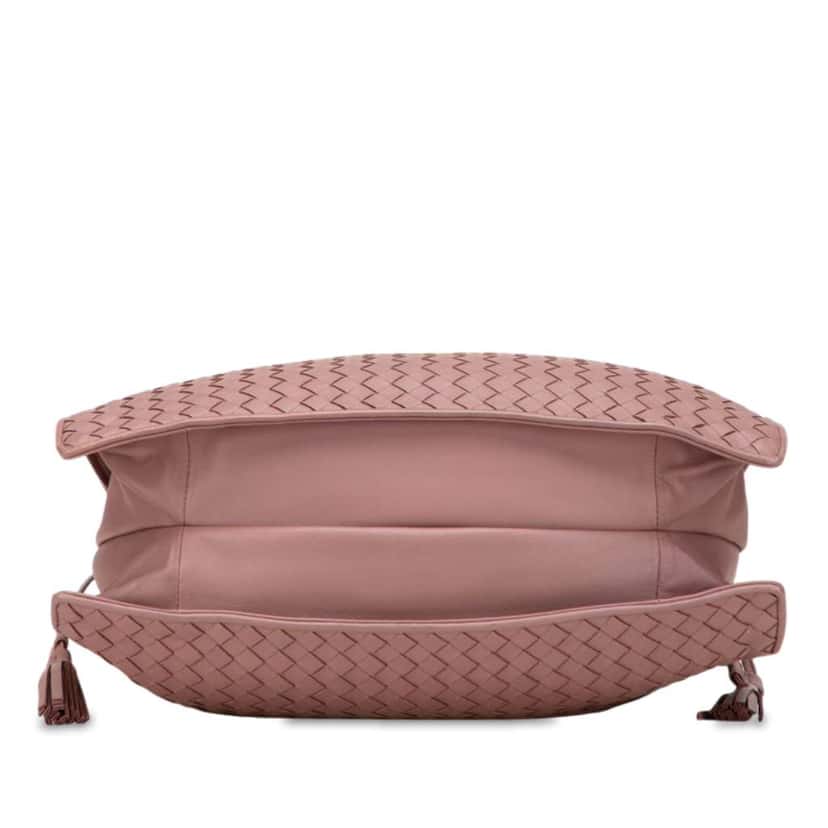 Bottega Veneta Medium Nappa Intrecciato Tassel Drawstring Crossbody Pink Leather Good condition - Inside View