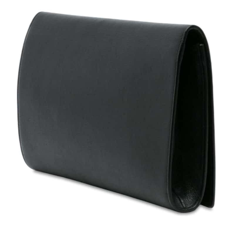 Saint Laurent Large Calfskin Monogram Belle De Jour Clutch Black Leather Good condition - Back View