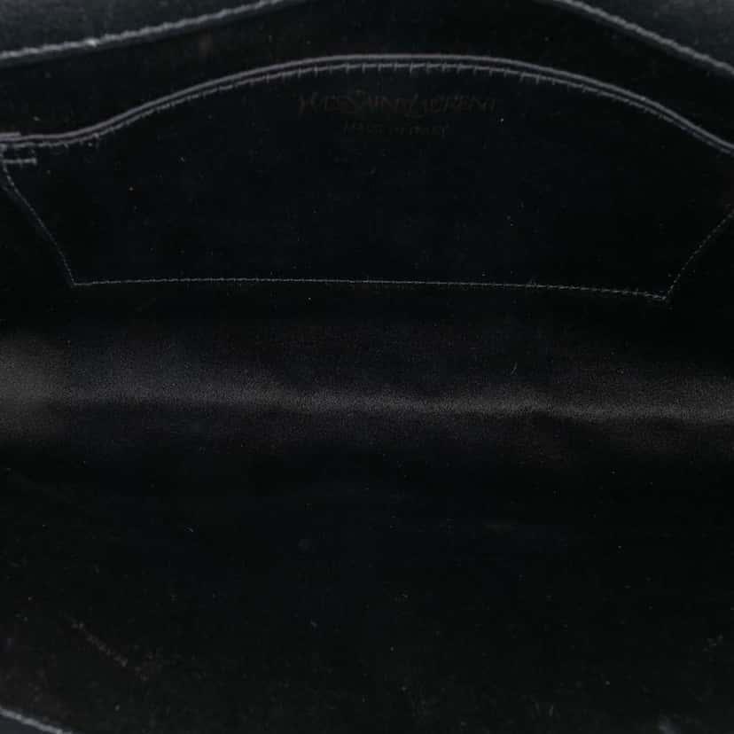 Saint Laurent Large Calfskin Monogram Belle De Jour Clutch Black Leather Good condition - Model View