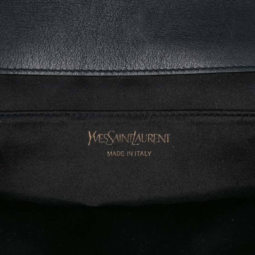 Saint Laurent Large Calfskin Monogram Belle De Jour Clutch Black Leather Good condition - Box View