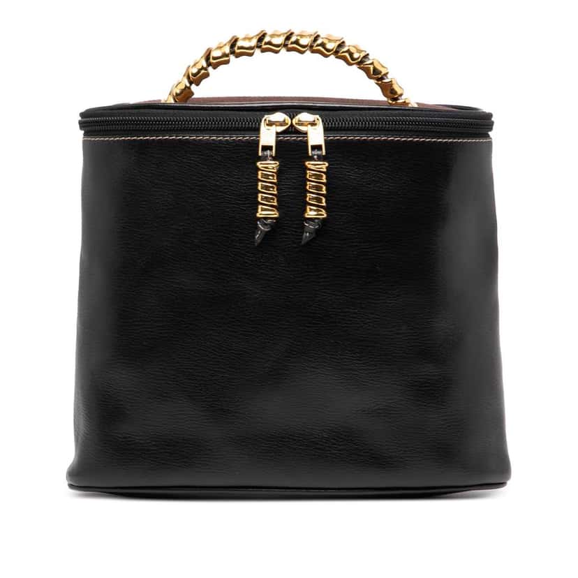 Loewe Leather Velasquez Twist Vanity Bag Black Leather Good condition - Front View