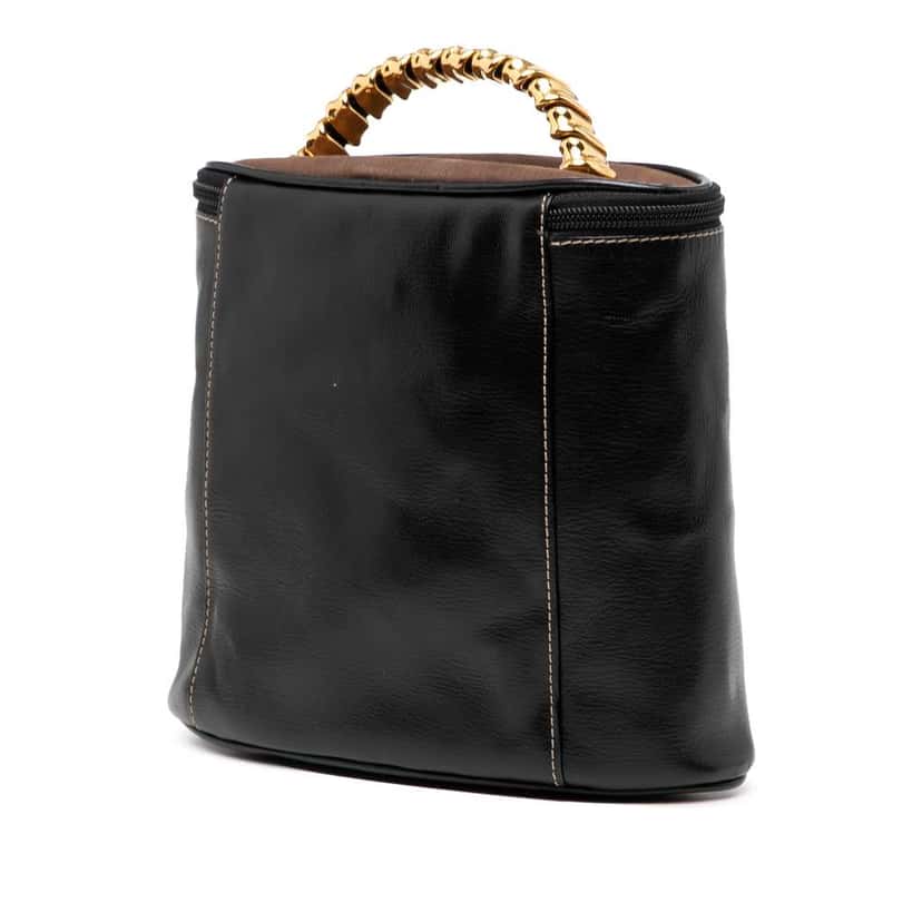 Loewe Leather Velasquez Twist Vanity Bag Black Leather Good condition - Back View