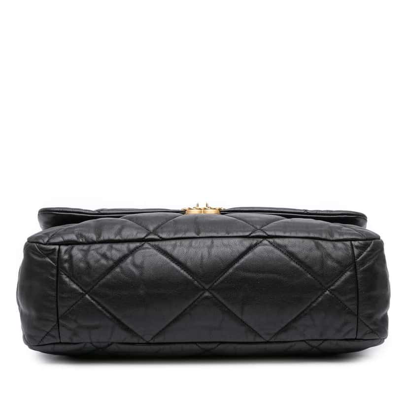 Chanel Maxi Lambskin 19 Flap Black Leather Good condition - Inside View
