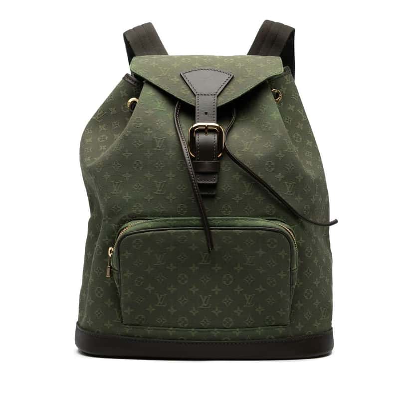 Louis Vuitton Monogram Mini Lin Montsouris GM Green Canvas Good condition - Front View