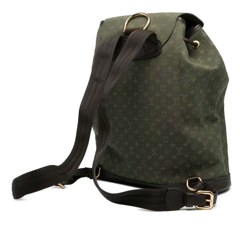 Louis Vuitton Monogram Mini Lin Montsouris GM Green Canvas Good condition - Back View