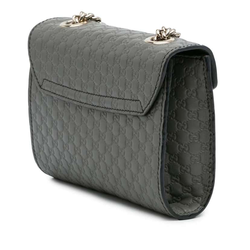 Gucci Mini Microguccissima Emily Crossbody Grey Leather Good condition - Back View