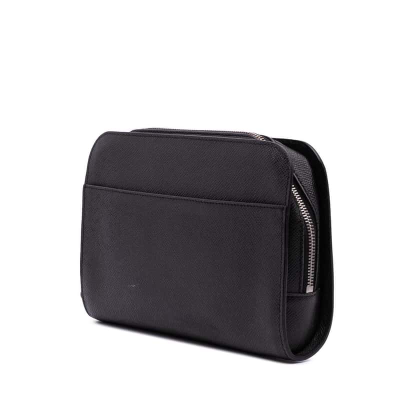 Louis Vuitton Taiga Pochette Baikal Black Leather Fair condition - Back View