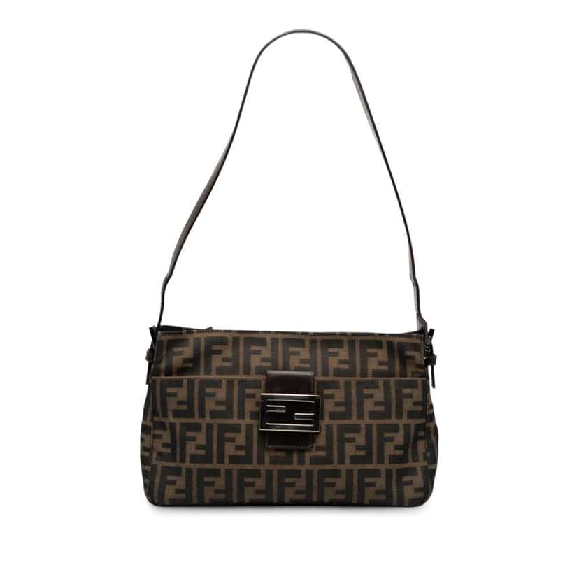 Fendi Zucca Canvas Shoulder Bag Brown Canvas Good condition - Front View