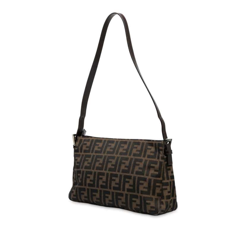 Fendi Zucca Canvas Shoulder Bag Brown Canvas Good condition - Back View