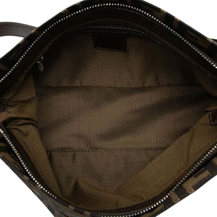 Fendi Zucca Canvas Shoulder Bag Brown Canvas Good condition - Model View