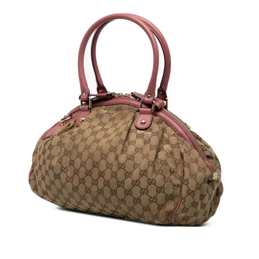 Gucci GG Canvas Sukey Satchel Brown Canvas Good condition - Back View