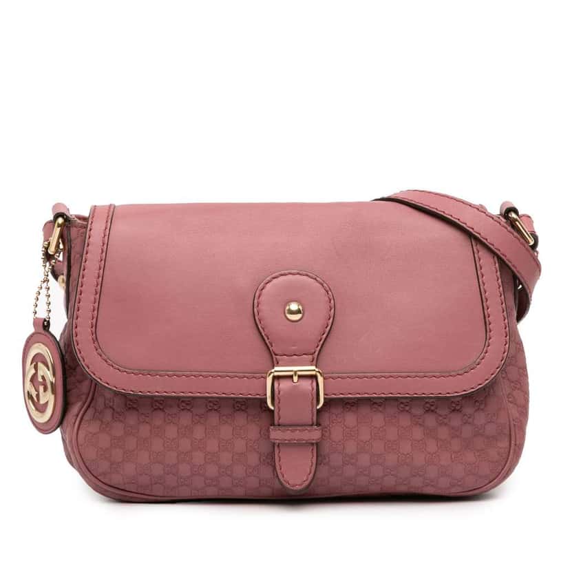 Gucci Microguccissima Sukey Crossbody Pink Leather Good condition - Front View