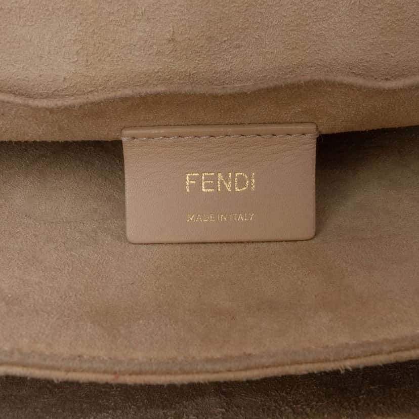 Fendi Medium FF 1974 Embossed Leather Kan I Satchel Brown Leather Good condition - Box View