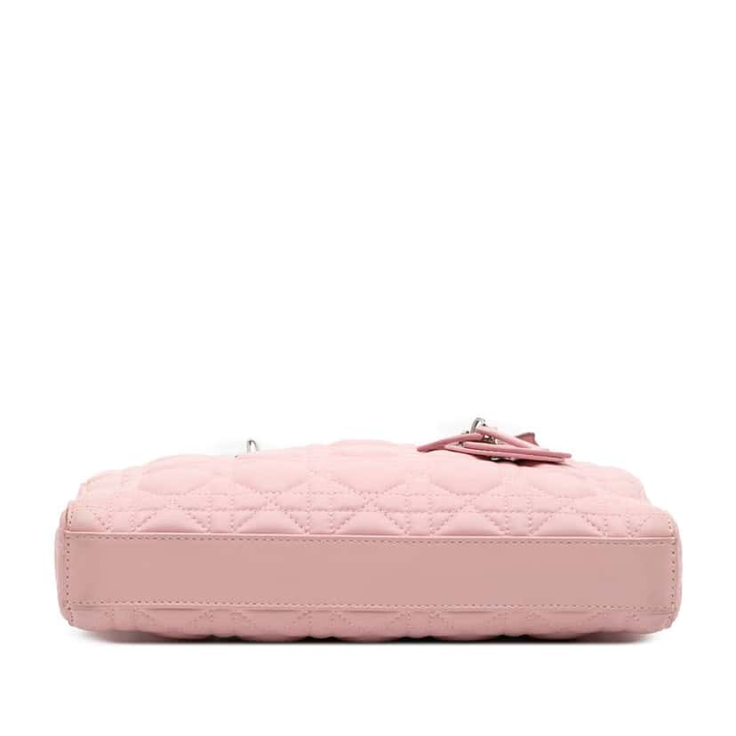 Dior Medium Lambskin Cannage Lady D Joy Pink Leather Good condition - Inside View