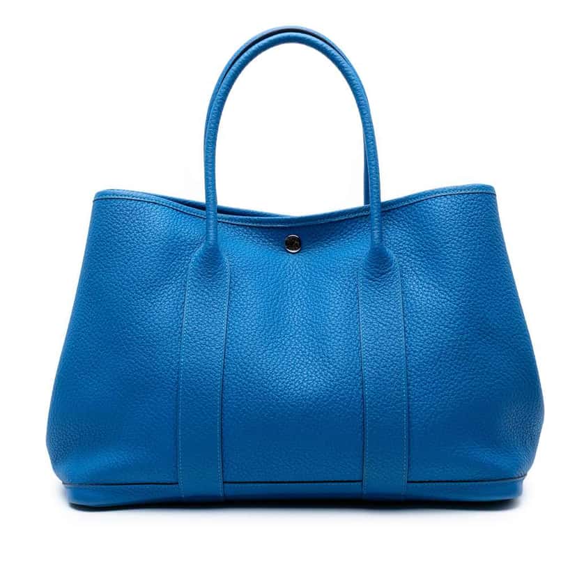 Hermès Negonda Garden Party 36 Blue Leather Good condition - Front View