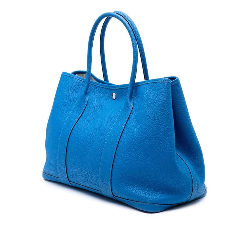 Hermès Negonda Garden Party 36 Blue Leather Good condition - Back View