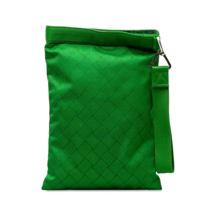 Bottega Veneta Nylon Wrist Pouch Green Good condition - Inside View