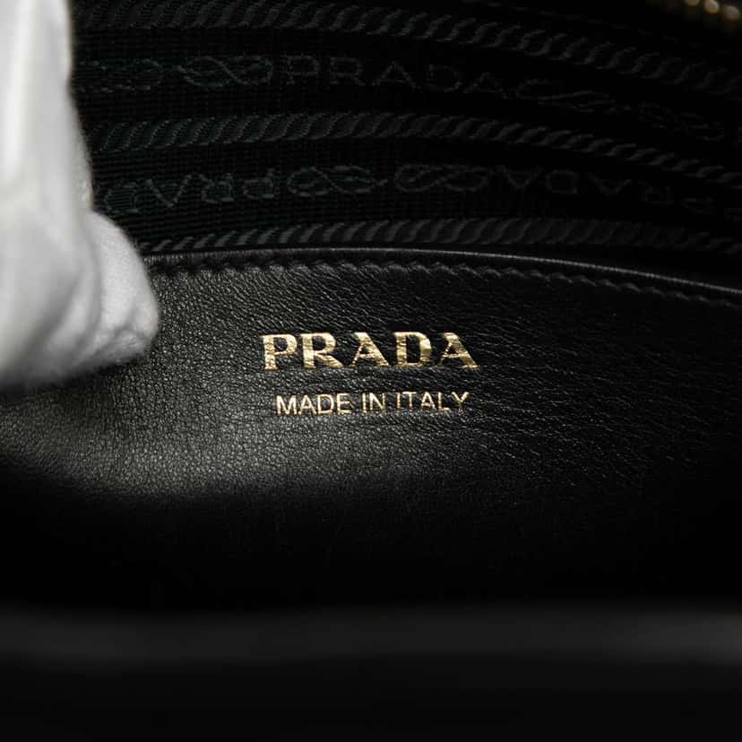 Prada Saffiano and City Calf Esplanade Satchel Black Leather Good condition - Box View