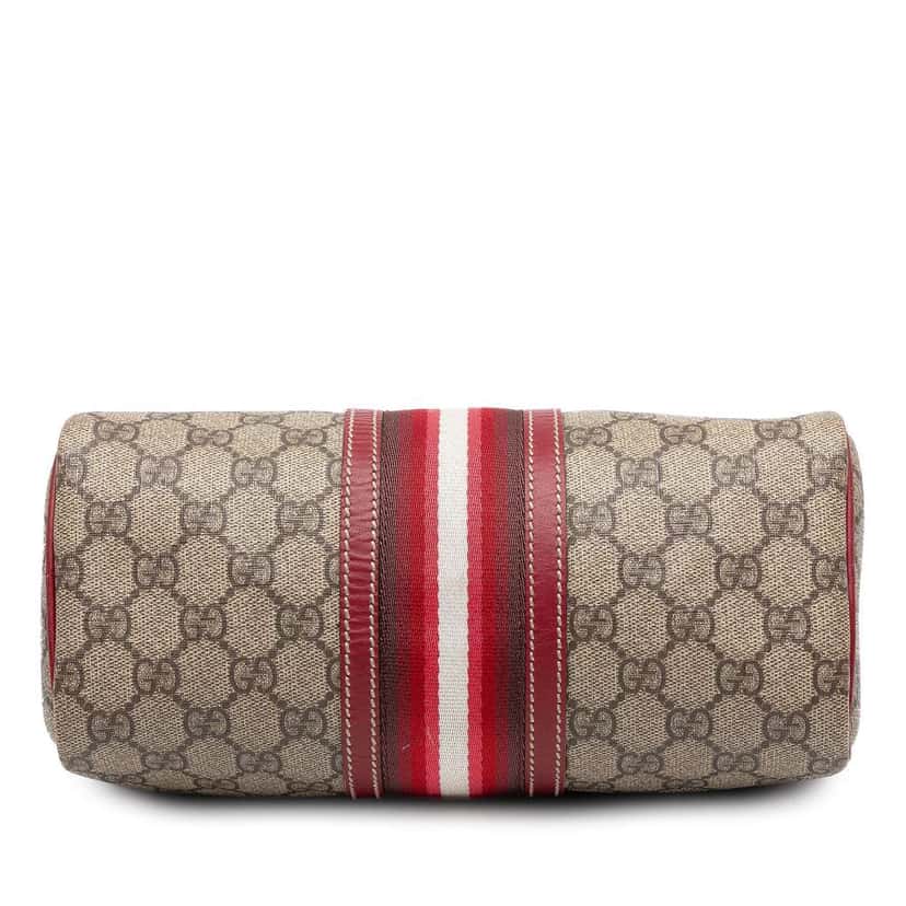 Gucci Small GG Supreme Web Joy Boston Bag Brown Canvas Good condition - Inside View