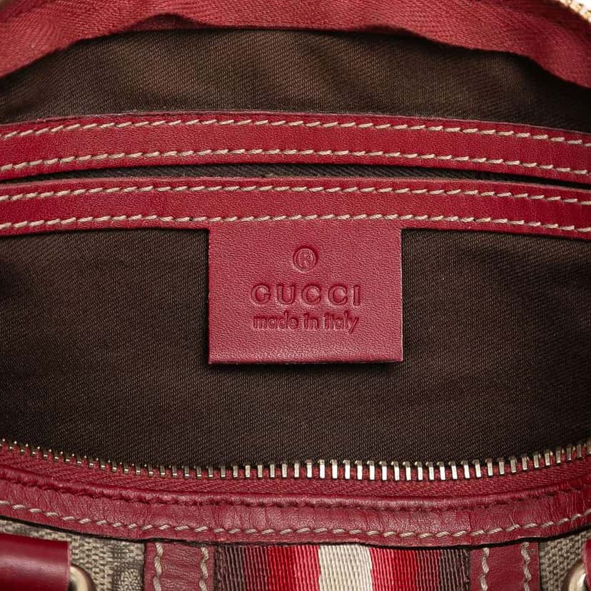 Gucci Small GG Supreme Web Joy Boston Bag Brown Canvas Good condition - Box View