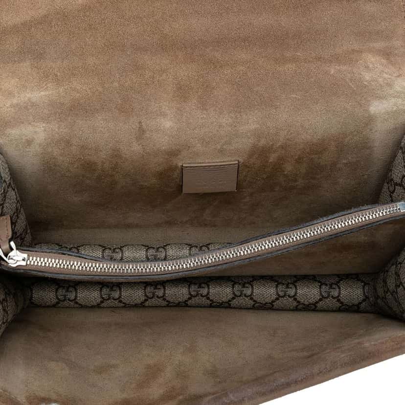 Gucci Medium GG Supreme Dionysus Shoulder Bag Brown Canvas Good condition - Model View