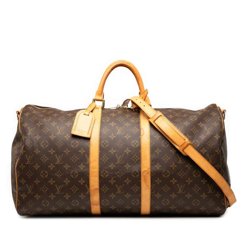 Louis Vuitton Monogram Keepall Bandouliere 55 Brown Fair condition - Front View