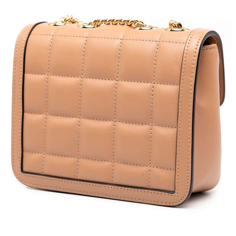 Gucci Mini Leather Deco Chain Shoulder Bag Brown Leather Good condition - Back View