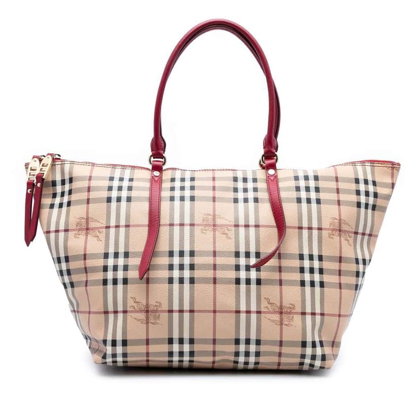 Burberry Medium Haymarket Check Coated Canvas Salisbury Tote Brown Canvas Good condition - Front View